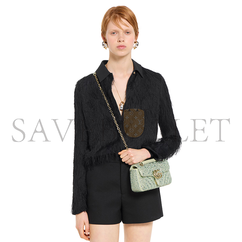 GUCCI GG MARMONT CRYSTALS SMALL SHOULDER BAG 837280 (22*12.5*6cm)